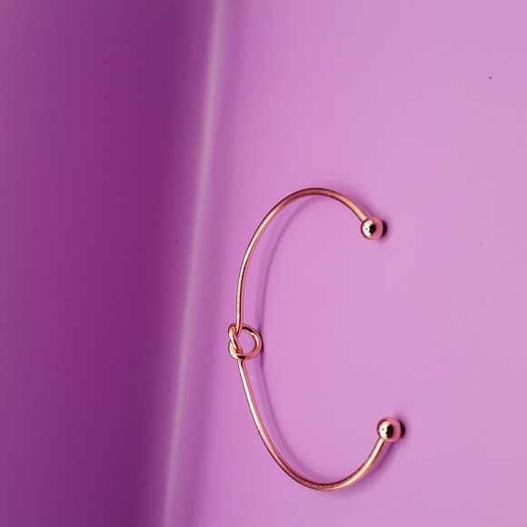 Rose Gold Love Knot Bracelet Bangle - Picture 3 of 4